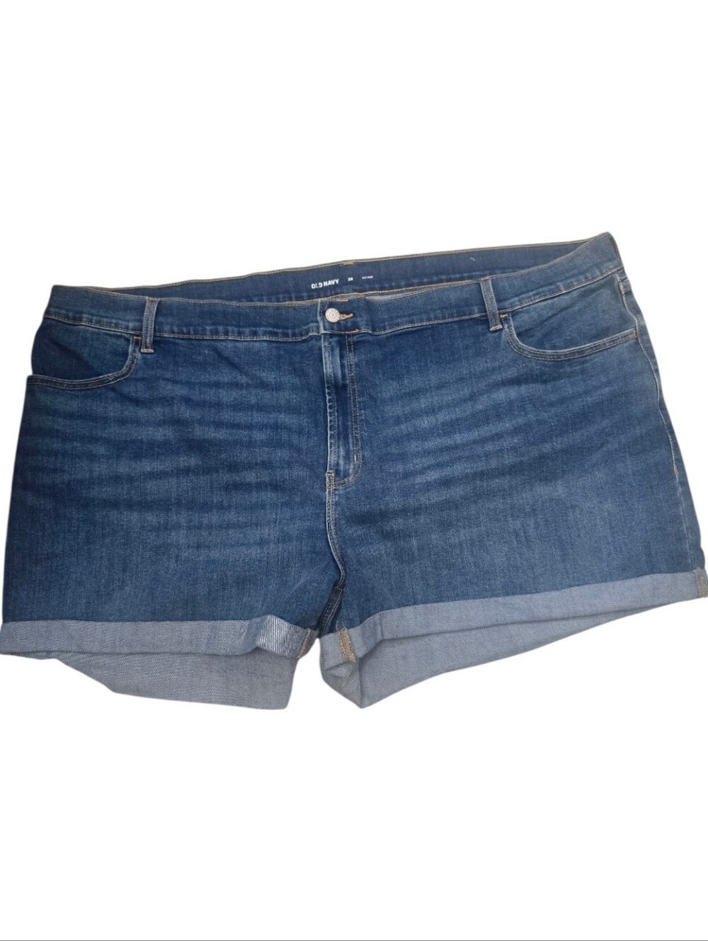Old Navy Dark Blue Denim Cuffed Women's Shorts, Size 26, NWOT